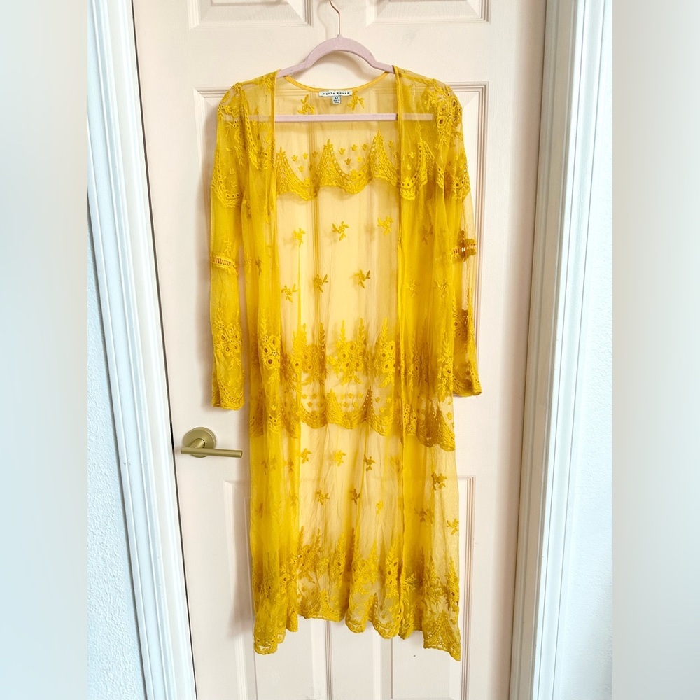 Yellow lace haute monde kimono
